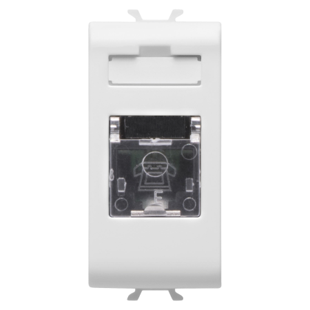 Priza telefonica RJ11 alba lucioasa cu 1 modul pentru montaj modular incastrat [0]