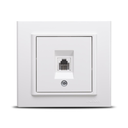 Aparataj - Priza telefonica RJ11 alba pentru montaj incastrat