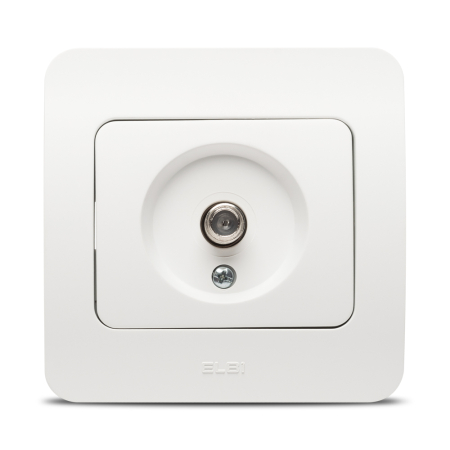 Functii speciale - Priza TV cu conector F alb mat pentru montaj incastrat