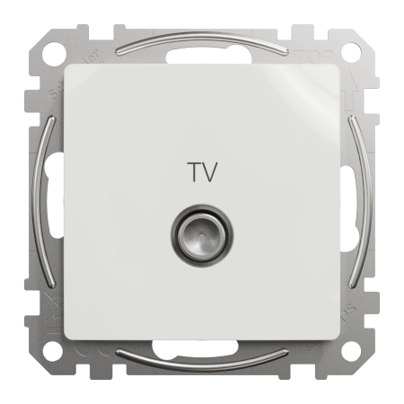 Aparataj - Priza TV finala alba pentru montaj incastrat cu iesire IEC tata