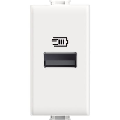 Aparataj - Priza USB A alba 5 V 15 W pentru montaj incastrat in format modular