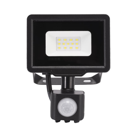 Surse de iluminat - Proiector LED negru cu senzor de miscare 10W lumina rece pentru exterior