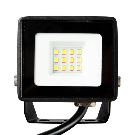 Proiectoare LED - Proiector LED negru de 10W cu lumina rece 6400K si protectie IP65 pentru iluminat exterior