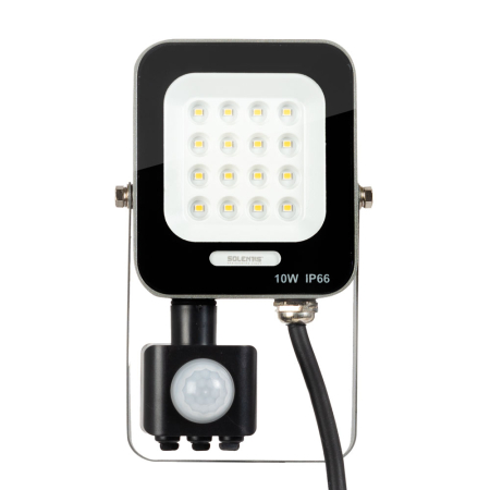 Proiectoare LED - Proiector LED de exterior gri cu senzor de miscare 10W 4000K IP65