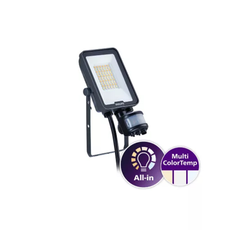 Proiector LED exterior 20W cu senzor de miscare, 3CCT selectabil si protectie IP65 [0]