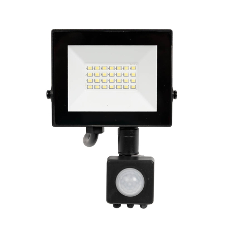 Proiectoare LED - Proiector LED negru cu senzor de miscare 20W lumina rece 6500K pentru exterior