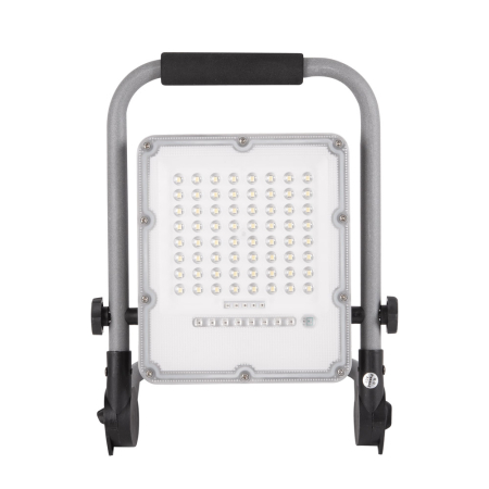 Proiectoare LED - Proiector LED portabil gri cu acumulator 50W lumina rece 6400K