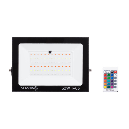 Proiectoare LED - Proiector LED RGB slim 50W IP65 cu telecomanda pentru iluminat arhitectural decorativ