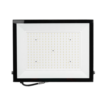 Proiectoare LED - Proiector LED slim negru 200W 6500K cu protectie IP65 pentru iluminat exterior