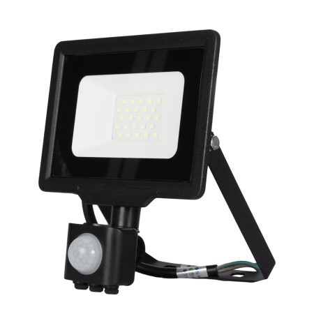 Proiectoare LED - Proiector LED SMD Slim negru cu senzor de miscare 20W pentru exterior