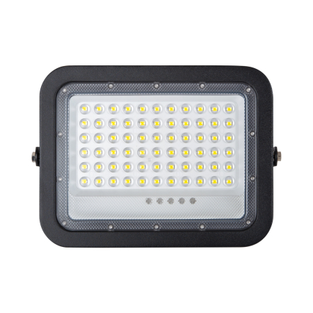 Proiector solar LED negru 100W 6500K IP65 cu panou solar separat si telecomanda [0]