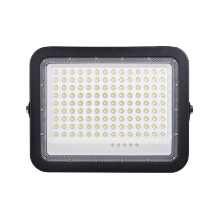 Proiectoare LED - Proiector solar LED negru pentru iluminat exterior cu panou solar separat si telecomanda