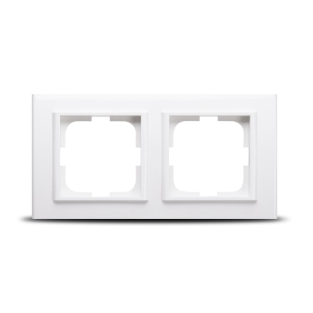 Aparataj - Rama decorativa alba cu 2 posturi pentru aparataj electric incastrat Mina
