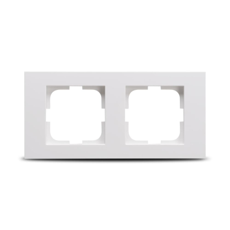 Aparataj - Rama ornamentala alba cu 2 posturi pentru aparataj electric incastrat