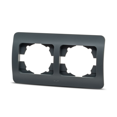 Aparataj - Rama ornamentala antracit cu 2 posturi pentru aparataj electric incastrat