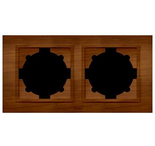 Aparataj - Rama ornament cires cu 2 posturi pentru aparataj electric incastrat