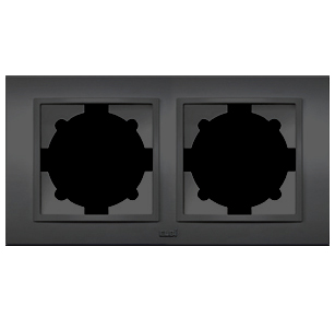 Aparataj - Rama ornament fume cu 2 posturi pentru aparataj electric incastrat