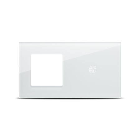 Aparataj - Rama ornamentala touch alba cu 2 posturi pentru aparataj electric incastrat