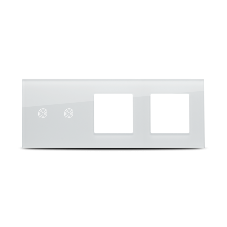 Aparataj - Rama ornamentala alba cu 2 posturi pentru aparataj electric incastrat