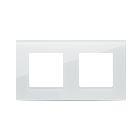 Aparataj - Rama ornamentala alba cu 2 posturi pentru aparataj electric incastrat