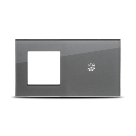 Aparataj - Rama ornament gri cu 2 posturi pentru aparataj touch standard german