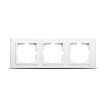 Aparataj - Rama ornament alba cu 3 posturi pentru aparataj electric incastrat