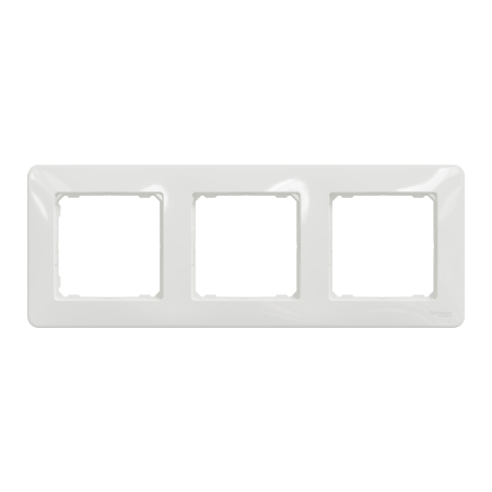 Aparataj - Rama ornament alba cu 3 posturi si finisaj lucios pentru aparataj electric Sedna Design