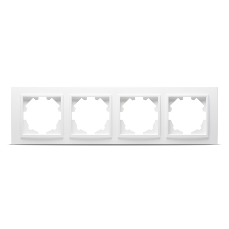 Aparataj - Rama ornament alba mata cu 4 posturi pentru aparataj electric incastrat
