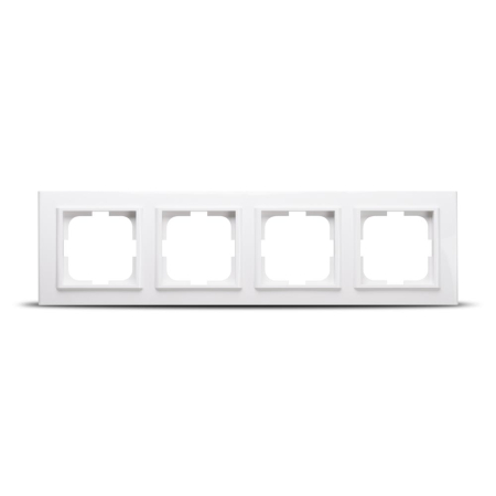 Aparataj - Rama ornamentala alba cu 4 posturi pentru aparataj modular