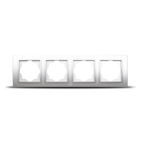 Aparataj - Rama ornament gri metalizat cu 4 posturi pentru aparataj electric incastrat