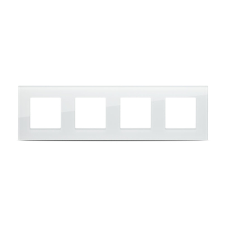 Aparataj - Rama ornamentala alba cu 4 posturi pentru aparataj touch incastrat