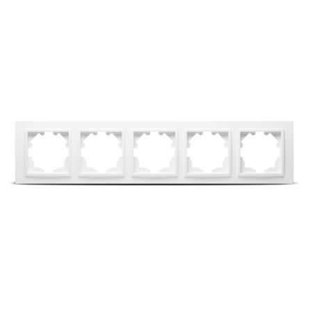 Aparataj - Rama ornament alba mata cu 5 posturi pentru aparataj incastrat Zena