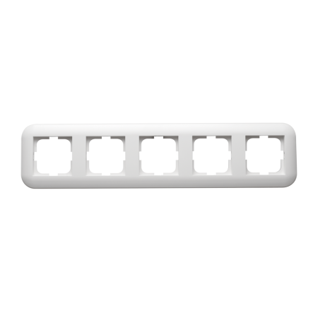 Aparataj - Rama ornamentala alba cu 5 posturi pentru aparataj electric incastrat Loft