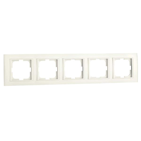 Aparataj - Rama ornamentala alba Mina cu 5 posturi pentru aparataj electric incastrat