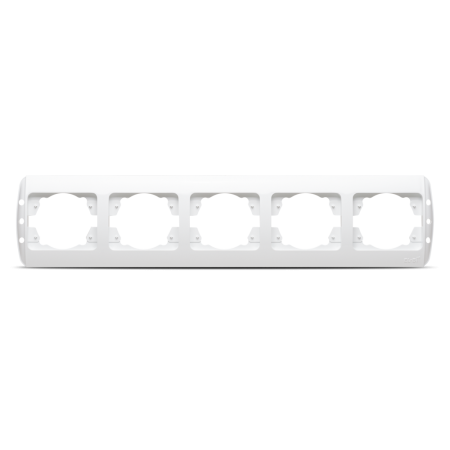 Aparataj - Rama ornament alba cu 5 posturi pentru aparataj electric incastrat