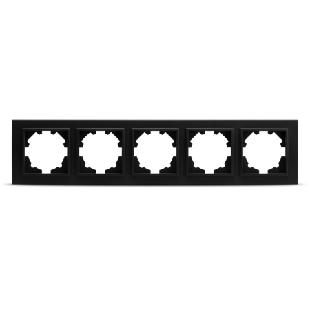 Aparataj - Rama decorativa cu 5 posturi negru mat pentru aparataj electric incastrat Zena