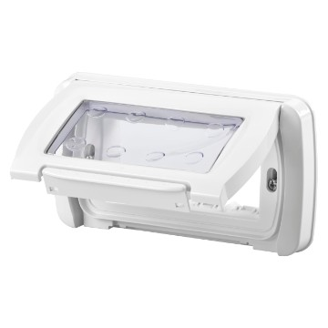 Aparataj - Rama etansa alba cu capac transparent pentru aparataj modular cu 4 module