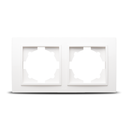 Aparataj - Rama ornamentala alba cu 2 posturi pentru aparataj electric montat incastrat