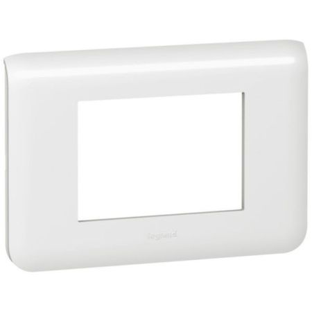 Rama ornament alba lucioasa pentru aparataj modular cu 3 module si montaj orizontal [1]