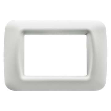 Modular - Rama ornament alba cu finisaj lucios pentru 3 module de aparataj modular