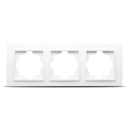 Aparataj - Rama ornament alba cu 3 posturi pentru aparataj electric incastrat