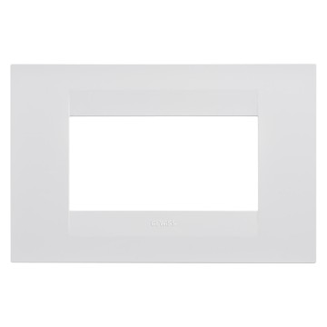 Modular - Rama ornament alba lucioasa din tehnopolimer pentru aparataj modular cu 4 module