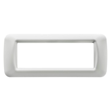 Rama ornament alba cu finisaj lucios pentru 6 module de aparataj incastrat [0]