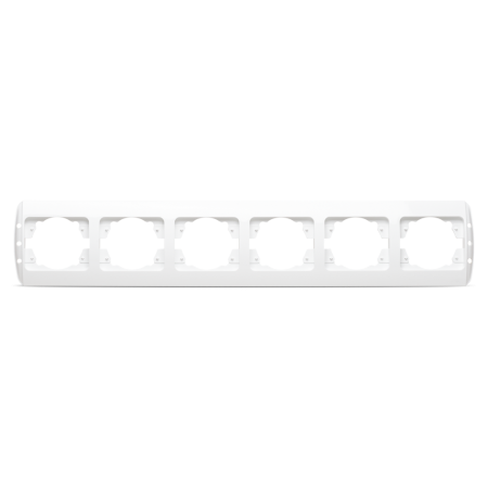 Rama ornament alba cu 6 posturi pentru aparataj electric incastrat montaj vertical [0]