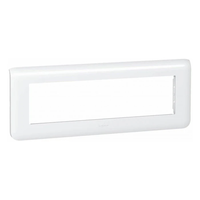 Aparataj - Rama ornament alba lucioasa pentru 8 module montate orizontal