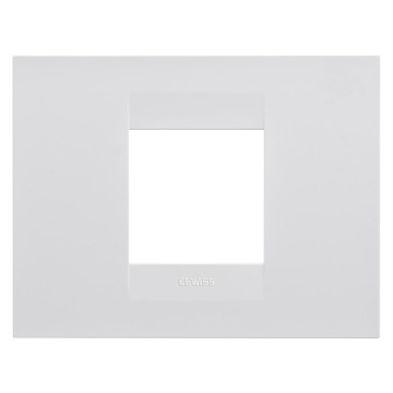 Aparataj - Rama ornamentala GEO alba din tehnopolimer lucios pentru aparataj modular cu 2 module