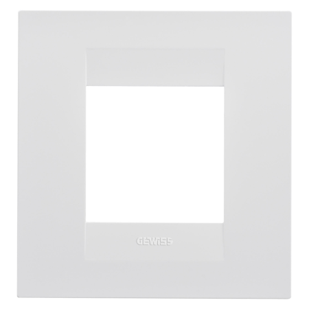 Rama ornament alba lucioasa din tehnopolimer pentru aparataj modular cu 2 module [0]