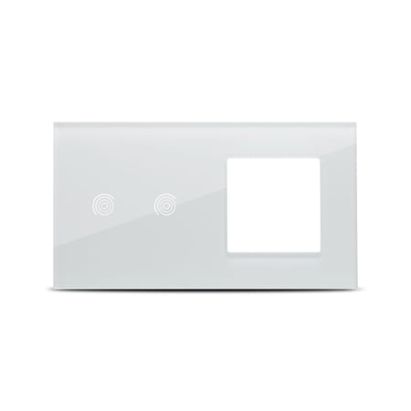 Aparataj - Rama ornament touch alba cu trei posturi pentru aparataj electric incastrat