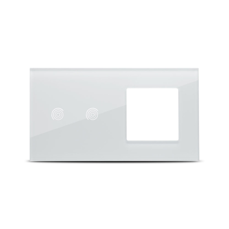 Rama ornament touch alba cu trei posturi pentru aparataj electric incastrat [0]
