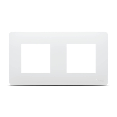 Modular - Rama ornament alba Unica Studio cu 2 posturi si 4 module pentru aparataj incastrat
